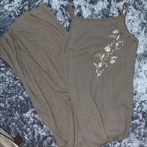 90s style long gray dress